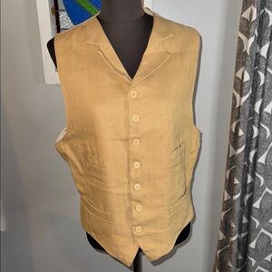 Polo Ralph Lauren Vintage Linen/ Cotton Blend Vest SZ Large